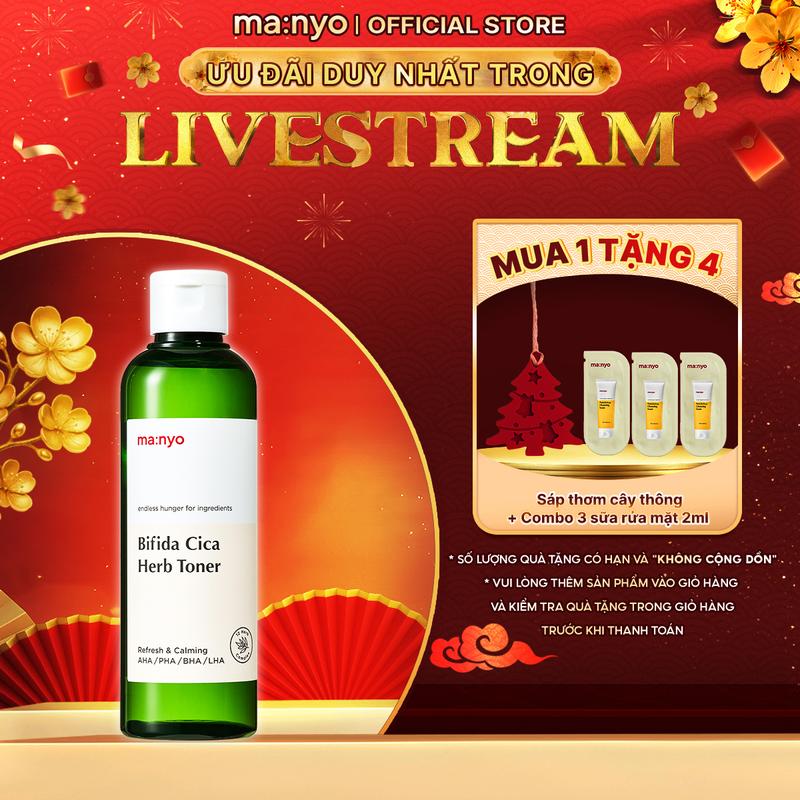   INHOUSE  Nước cân bằng da rau má ma:nyo Bifida Cica Herb Toner 210ml 
