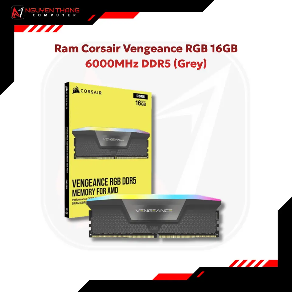 Ram Corsair Vengeance RGB 16GB 6000MHz DDR5 (Grey)