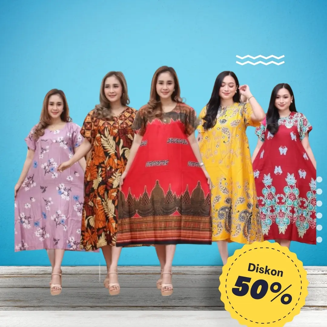 PROMO!! 5Pcs Daster Payung Standar (RANDOM) Standar Rayon Motif  Bunga Bumil Kancing bahan rayon