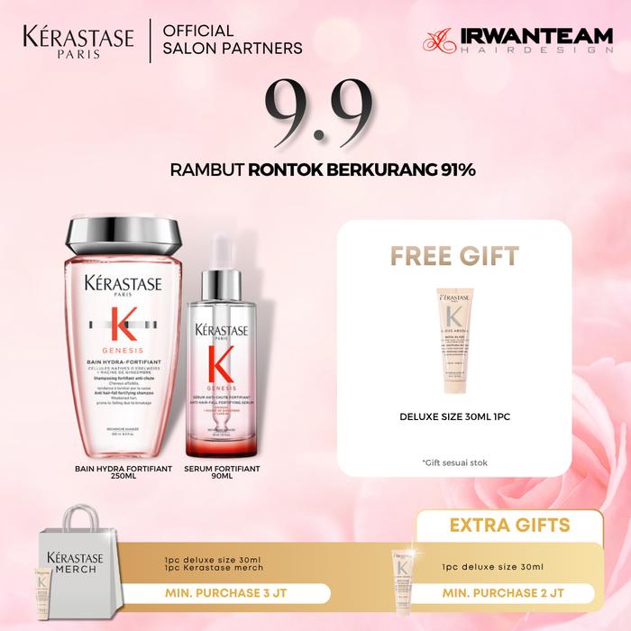 Gambar Kerastase Anti Hair Fall Shampoo & Serum Rambut Rontok & Patah - Bain Hydra Fortifiant 250ml & Serum Genesis 90ml dari Irwan Team Kota Administrasi Jakarta Pusat Tokopedia