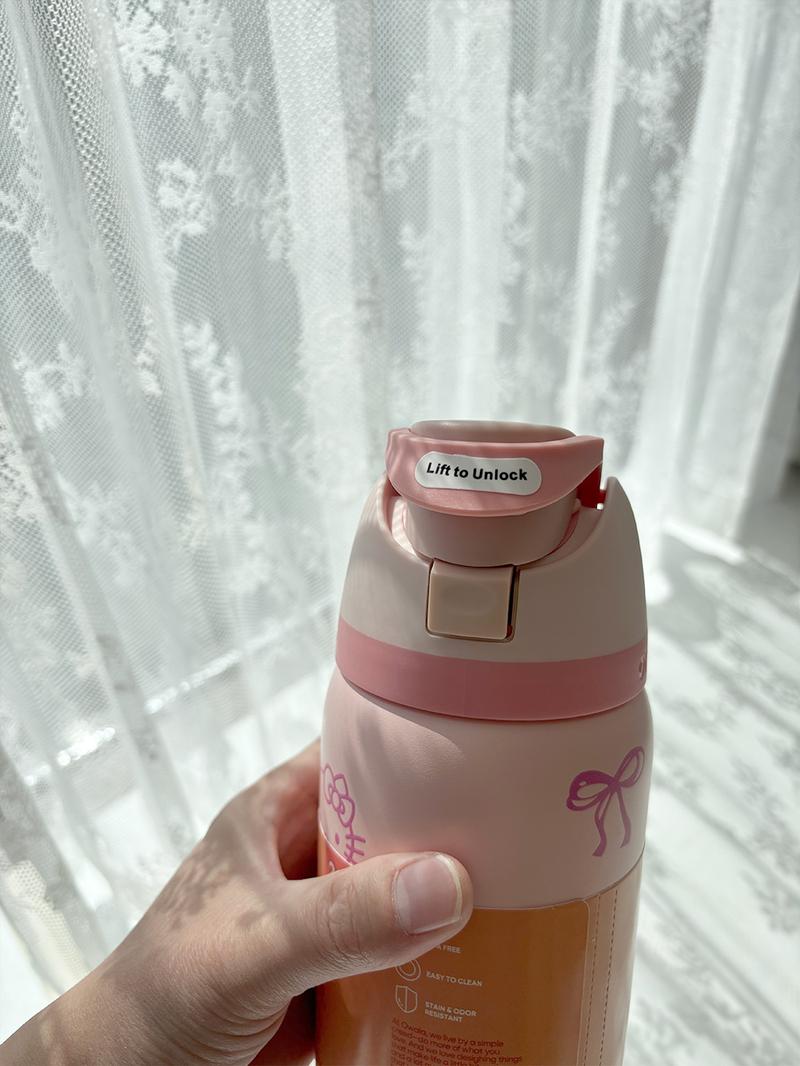 Product Introduction of (Kitty cat) Owala FreeSip Insulated Stainless Steel Sports Water Bottle with Straw, Thermos Cup Straw Bottle Portable Cup Sports Water Bottle Lid Mug Tumbler 14
