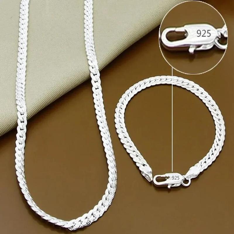 Dây chuyền/vòng tay bạc 925 Sterling 6mm, dài 16/18/20/22/24 inch, dành cho nam…
