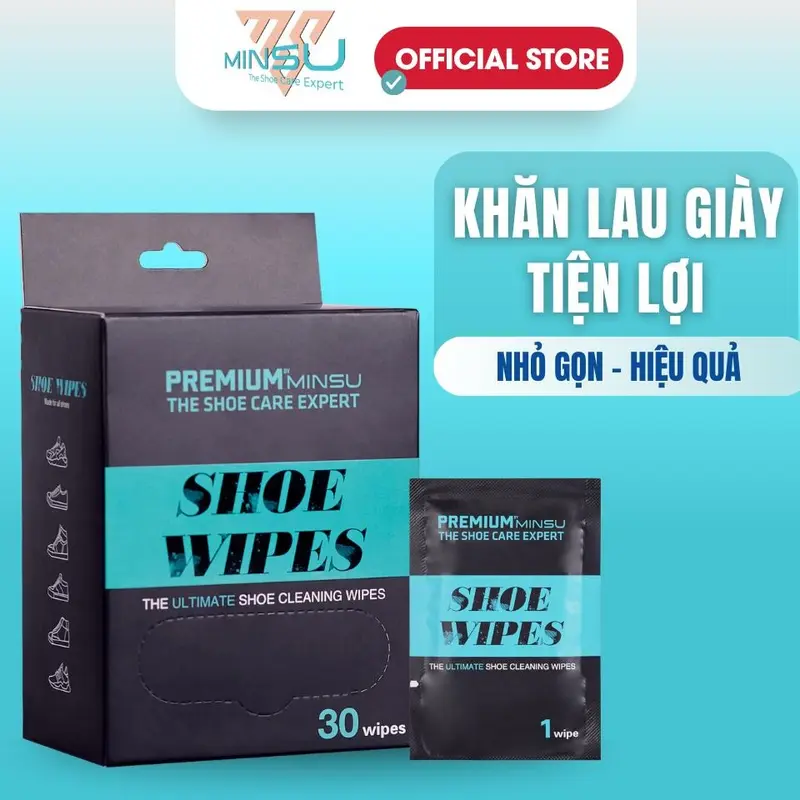 MINSU Khăn Lau Giày Tiện Lợi M2855 -30 Miếng Lau Hương Lavender Chuyên Dụng Cho Sneaker Da Lộn Da Bò 0