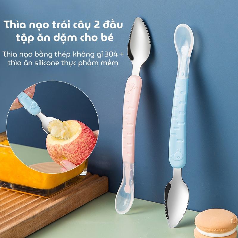 Thìa Nạo Hoa Quả 2 Đầu - D98 có hộp đựng vệ sinh tiện lợi dễ dàng mang đi du lịch đi chơi