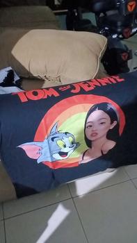 Product Review of T-Shirt Tom & Jennie Parody - Oversized Model Black Solid Sablon Kaos Hitam Distro Atasan Baju from i**g 3
