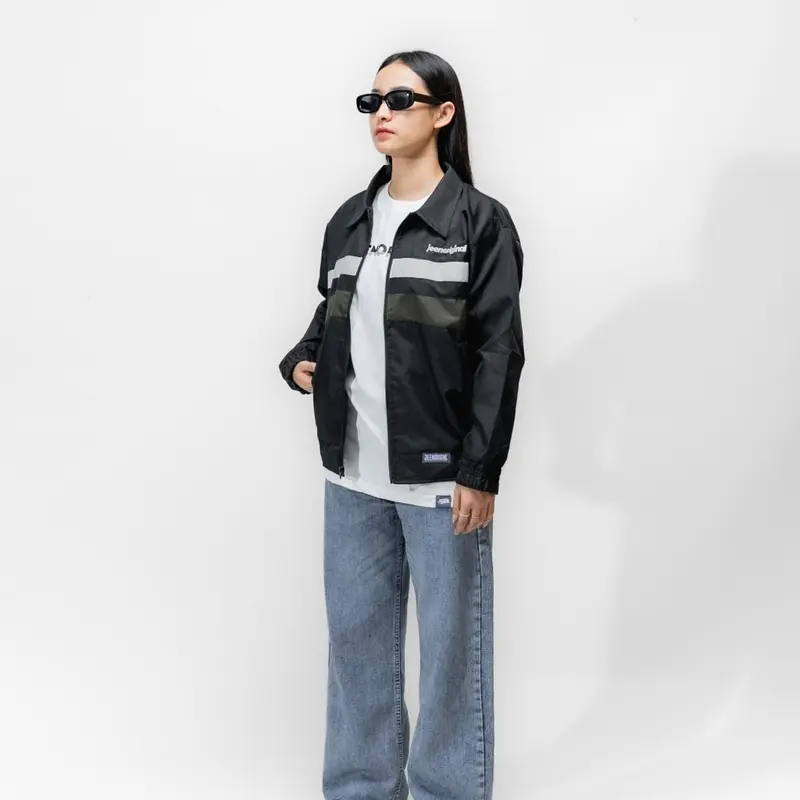 JEEN ORIGINAL - Tracksuit Jaket Casual Pria Wanita Parasut Keren Bomber Distro Tebal Hitam Sweater 1