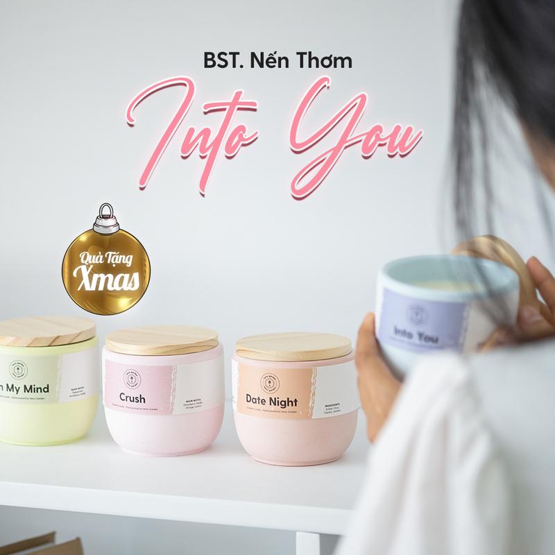  Nến Thơm Quà Tặng Noel Giáng Sinh Cao Cấp Bộ Sưu Tập INTO YOU Tặng Kèm Đế Gỗ Gói Quà Heny Garden 