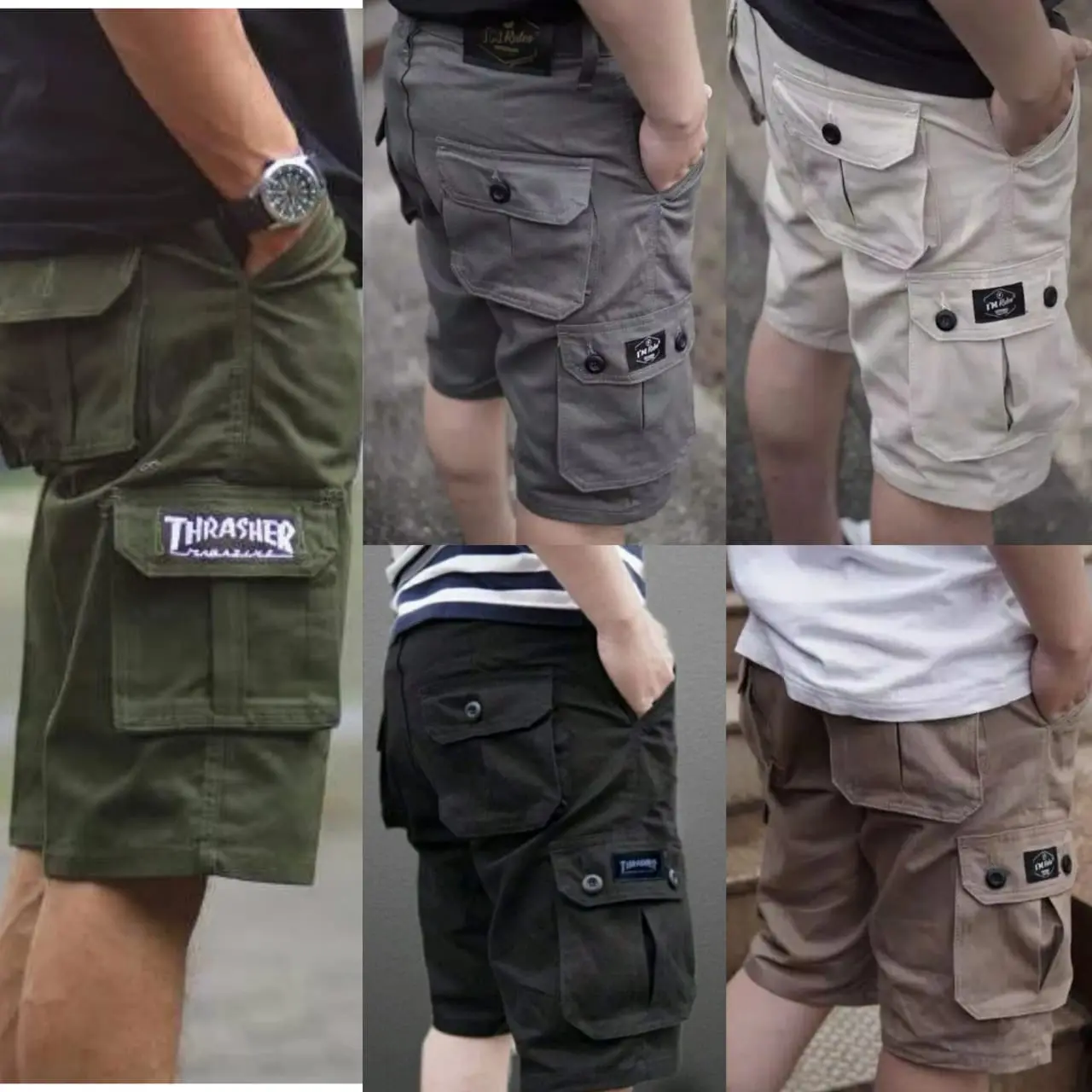 ISI 5 PCS Celana Pendek Cargo Series Semua Warna Tebal