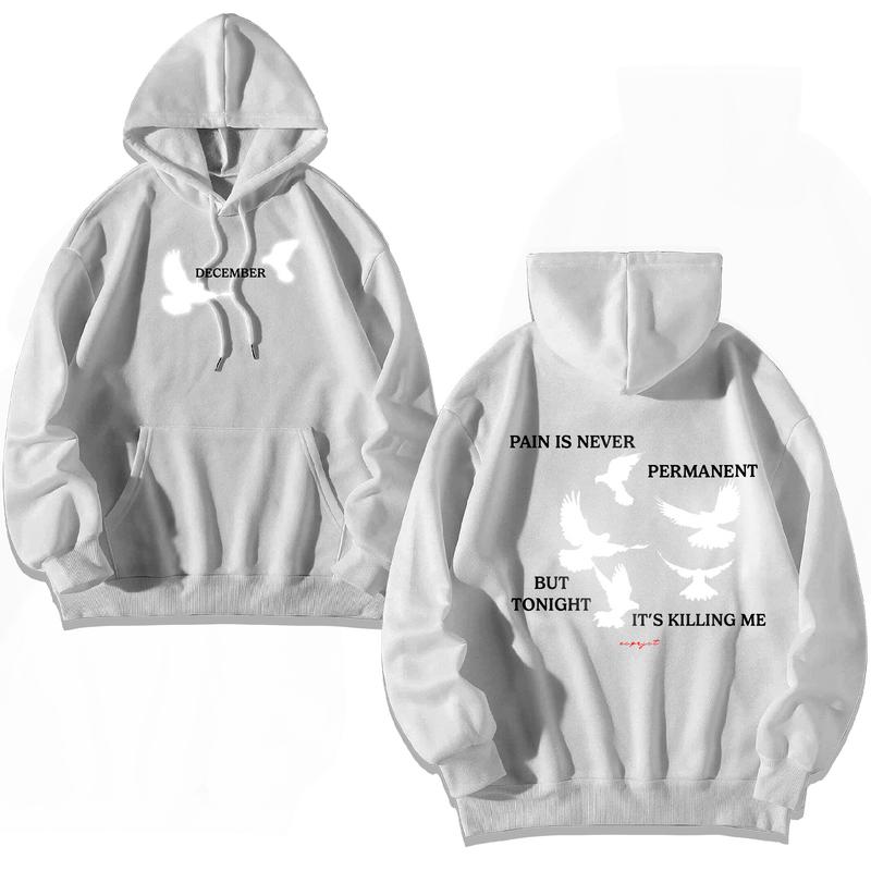 [Reflective Version] Hoodie Pain I Never Permanent Cotton Fleece unisex 2
