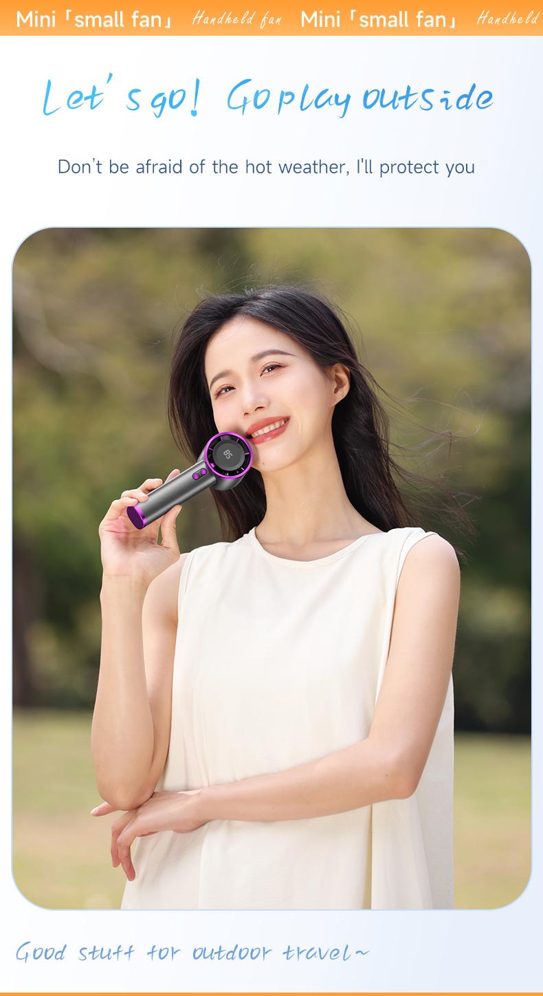 Mini Star Fan for Rapid Cooling, 100 Speeds, Hurricane Powerful Fan, Mini Portable USB Rechargeable Turbine Fan, Handheld with High Airflow