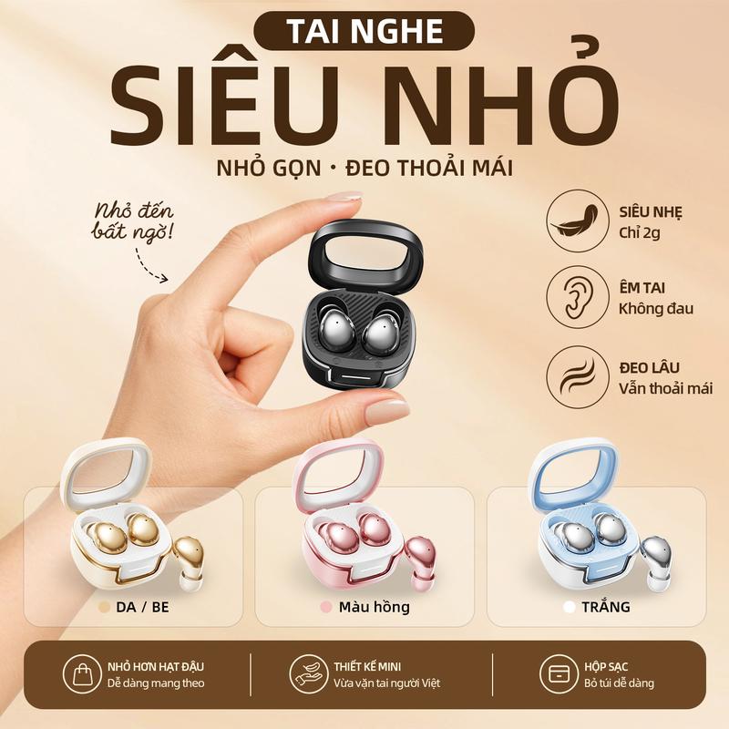 Tai nghe không dây A10, âm thanh HiFi vòm, chống nước IPX5, siêu nhẹ siêu mỏng,…