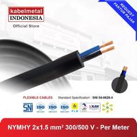 Gambar Kabel NYMHY NYYHY 2x1.5 mm Per Meter kabelmetal INDONESIA - Serabut Tembaga Fleksibel PVC Hitam Listrik KMI SNI dari Kabelmetal Indonesia Kota Administrasi Jakarta Timur 1 Tokopedia