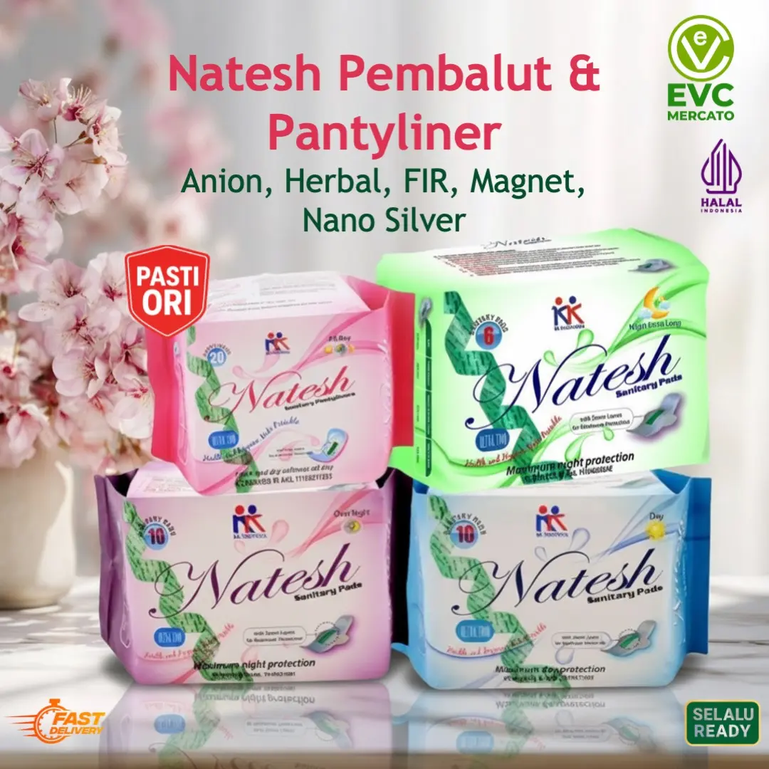 Natesh Day Sanitary Pads dgn ANION, FIR, MAGNET, HERBAL, NANO SILVER