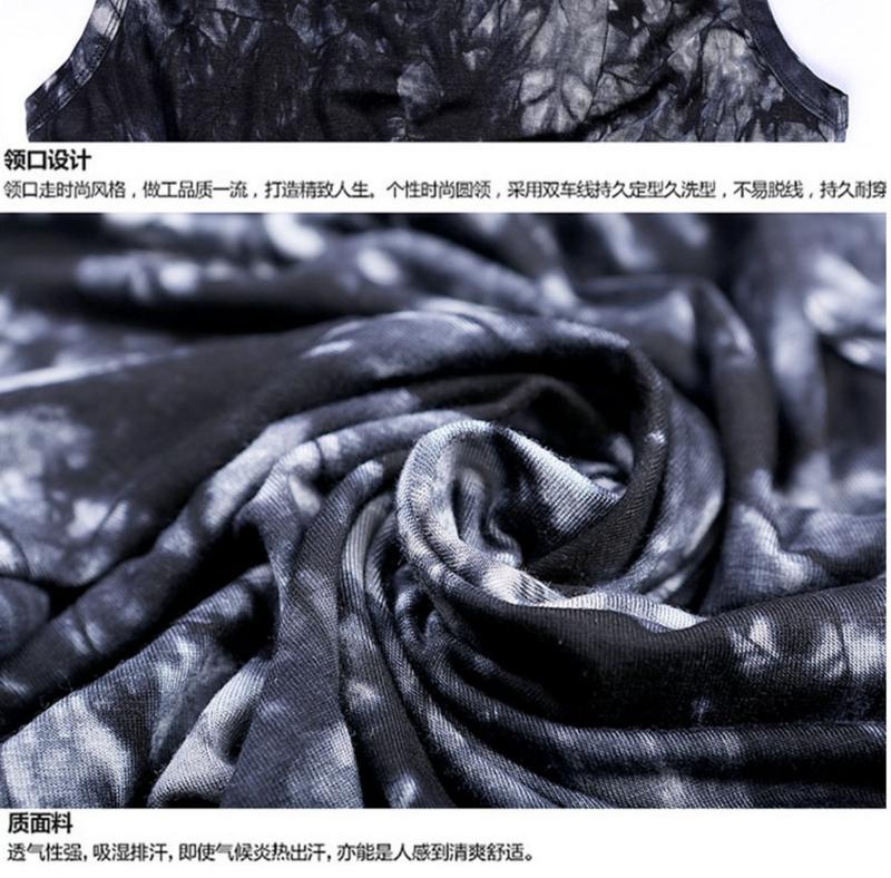Product Introduction of 2024 summer men's casual thin vest youth round neck sleeveless ink mercerized cotton sweat absorbing base shirt men Menswear Tops Human Crewneck 8