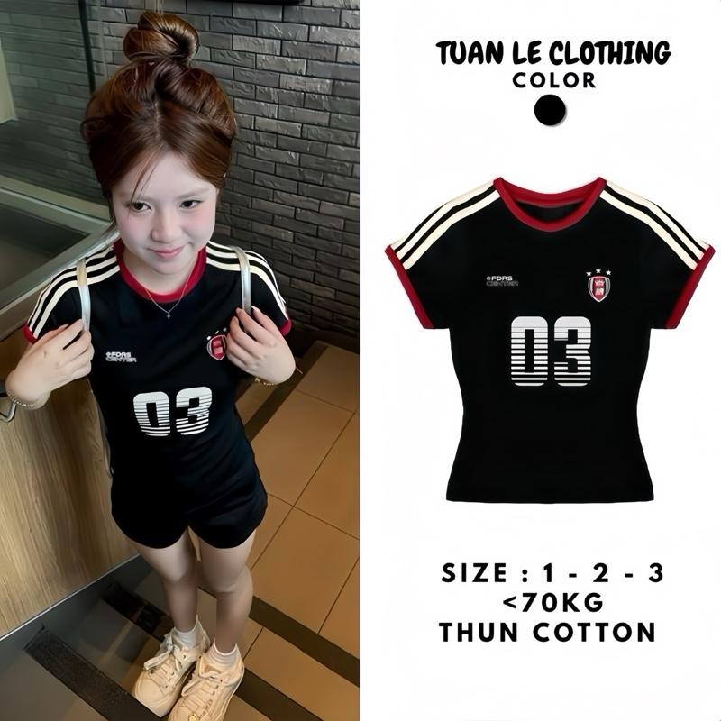 Áo Thun Baby Tee Nữ Basic Ôm Body Phối Viền Kẻ Sọc Tay Ngắn In Hình Chất Liệu Cotton Màu Đen Phong Cách Thể Thao Đường Phố