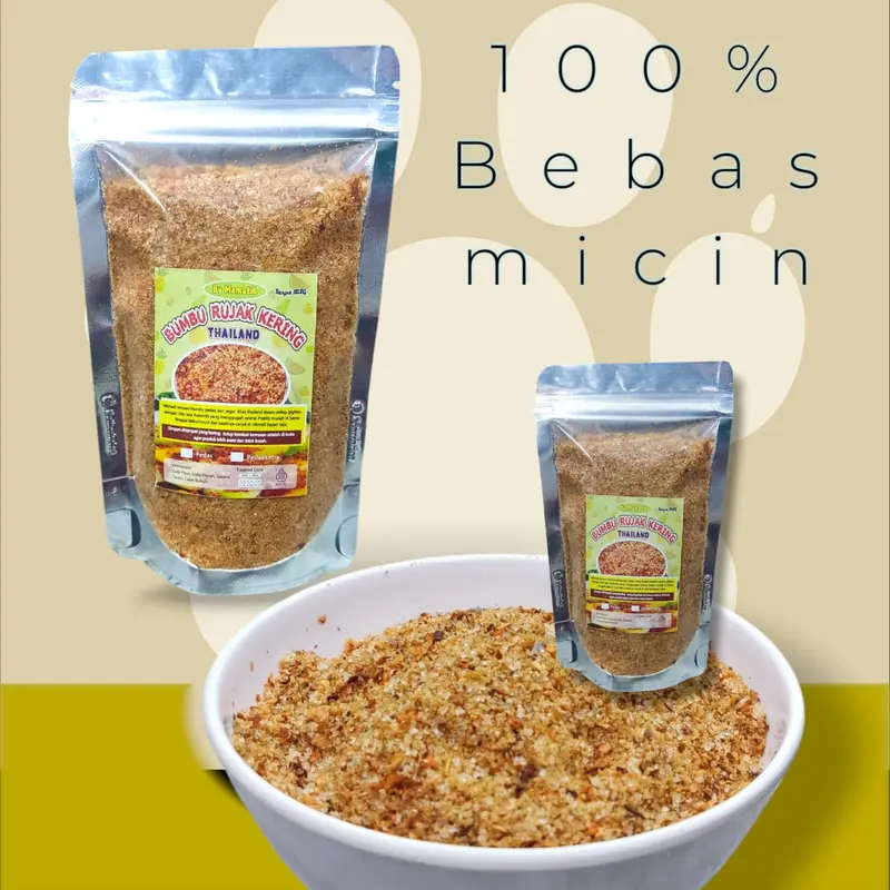 Bumbu Rujak Bangkok Kering Pedas & Extra Pedas 2pcs / Sambal Tabur Buah Jambu Mangga Muda Instan Spices Bubuk Bebas Msg Bahan Sayur Asam Jamur Kuning Cabai Powder 2