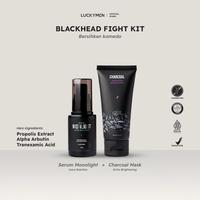 Gambar [UPGRADE FORMULA] [Blackhead Fight Kit] Serum Moonlight + Charcoal Mask - Bersihkan Komedo dari Luckymen Shop Kab. Bekasi 1 Tokopedia