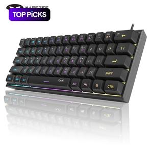 MageGee ミニ60%ゲーミングキーボード、RGBバックライト付き61キー超小型キーボード、TS91エルゴノミクスメカニカルフィーリングオフィスキーボード、PC、MAC、PS4、Xbox ONEゲーマー向け
