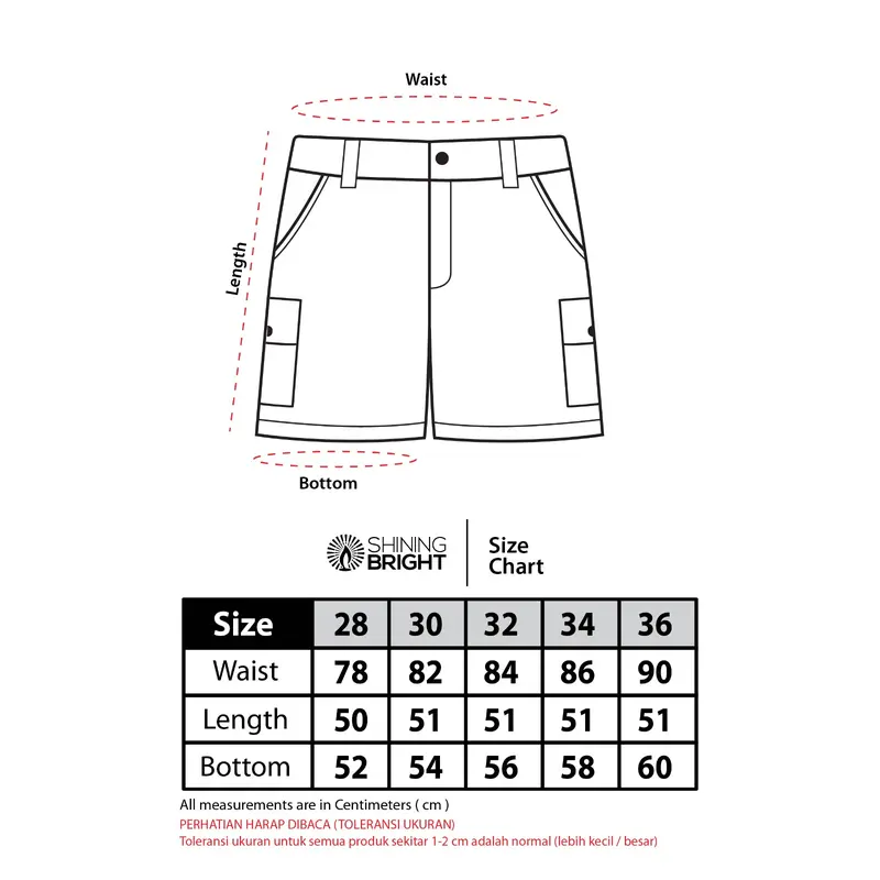 Shining Bright Short Cargo Voyager Pants - Hitam, Celana Pendek Pria Twill 3