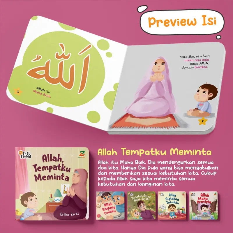 1 Paket 5 Buku cerita Boardbook Anak Mengenal Tauhid sejak dini untuk janin usia 2 3 tahun  - My fist Tauhid - Ziyadbooks 3