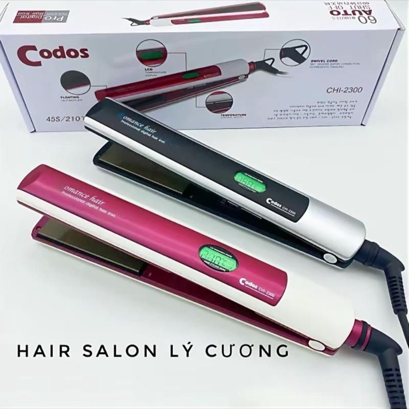 Star Shop Máy ép, máy duỗi tóc Codos CHI - 2300 ( ) dây cắm dài, màu trắng hồng, dùng bền lâu