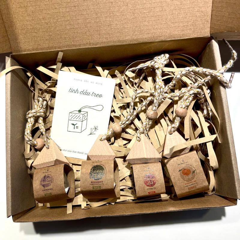  Combo tinh dầu treo xe 5ml: Oải hương hương thảo phong lữ quít 