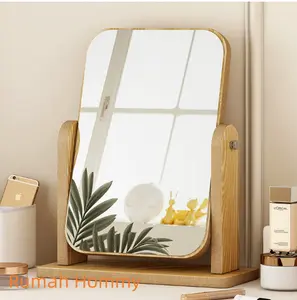 " Cermin Meja Kayu 18x21 cm | Dapat Disesuaikan Sudut | Estetik untuk Makeup  #CerminMejaKayu #CerminMakeup #AksesorisKamar"