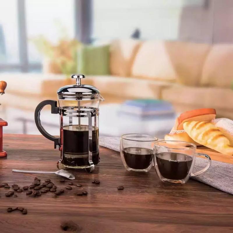 Bình trà bằng nhựa pha sợi thủy tinh pha cafe pha trà kiểu Pháp,Bình cafe để bàn 350ml siêu tiện lợi