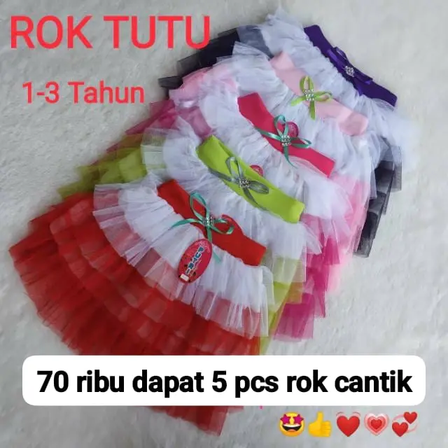 Promo 45 Ribu dapat 3 pcs Rok tutu susun cuantik bahan tile street halus ada furingnya pinggang melar all size 1-3 tahun bisa pakai