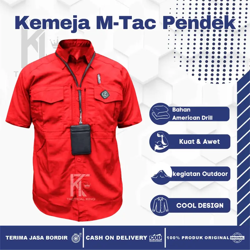 Grosir Kemeja Tactical Pria Lengan Pendek MTAC Best Seller Bahan Baby Cotton Navy 1