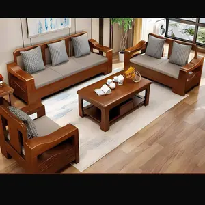 Kursi tamu minimalis modern elegan kayu jati solid