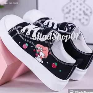 Mutiacollection Sepatu Sneakers Anak Dan Dewasa Motif Sanrio My Melody Hitam Trendy(Sepatu Ukuran Kecil) | Hot Item