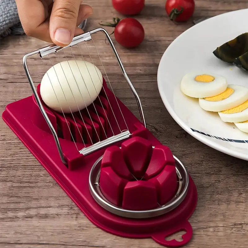 Egg Cutter Multifunctional Stainless Steel Wire Egg Slicer Sectioner Cutter Molds Portable Luncheon Meat Cutter Kitchen Gadget