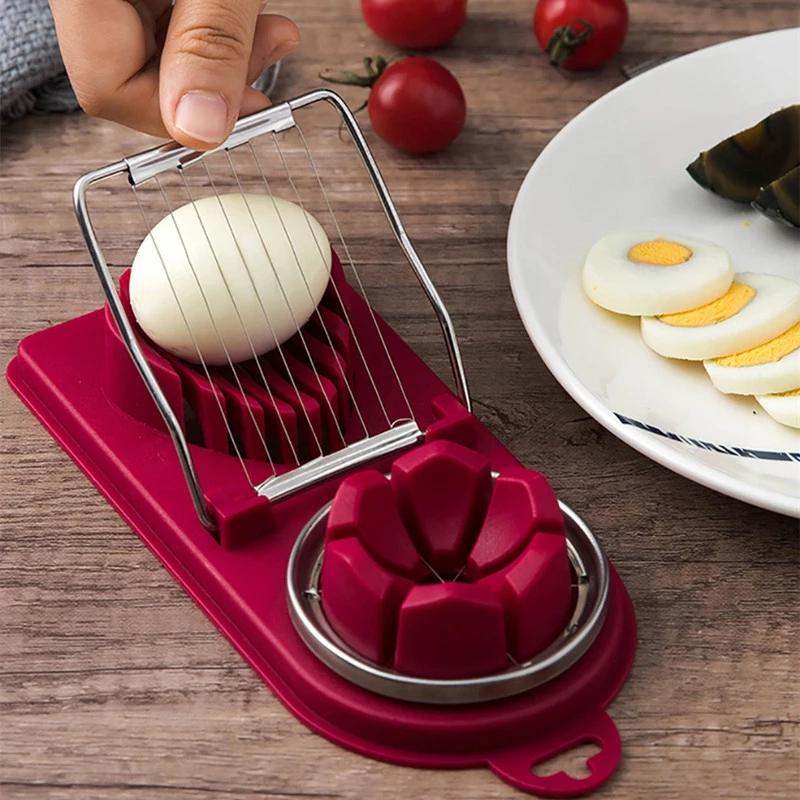 Egg Cutter Multifunctional Stainless Steel Wire Egg Slicer Sectioner Cutter Molds Portable Luncheon Meat Cutter Kitchen Gadget 1