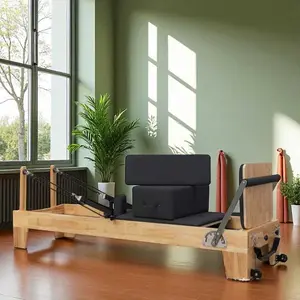 Pilates Reformer Rubber Wood Core Bed No-Joint F03 Universal Murah High Quality