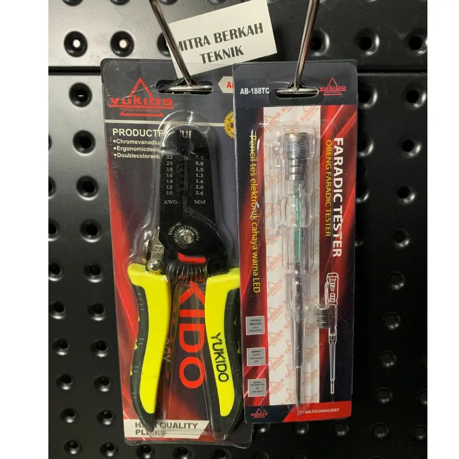 SET TANG KUPAS KABEL 7 IN 1 + TESPEN LISTRIK / Tester tegangan Listrik - Obeng Tespen -perkakas