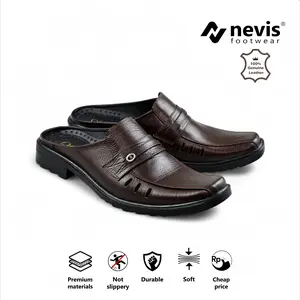 NEVIS Sandal Slop Bustong Ragnar Sandal Kulit Sapi Asli Sendal Selop Pria Shoes