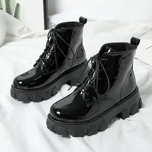 SR Sepatu Docmart Tali High Wanita Sepatu Oxford Hitam Wanita Sepatu Kerja Wanita Casual Shoes Ootd
