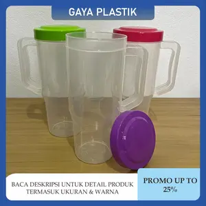 [ 3 & 6 Pcs ] Mug Viral 1.4 Liter Bening Dan Warna Gelas Minum Isian Kulkas Mug Es Teler Plastik Ide Jualan Harga Grosir
