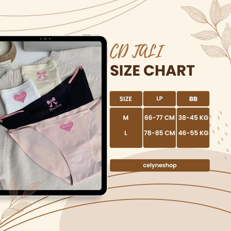 Product Introduction of Celyne Celana Dalam Fashion Wanita Tali Satu Motif Pita Love CD Seamless Wanita Antibakteri 2149 Waist Pendek 0