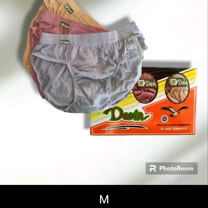CELANA DALAM PRIA DAVIN 1 PACK ISI 3 PCS WARNA RANDOM UKURAN M,L,XL CD PRIA MURAH KATUN 0