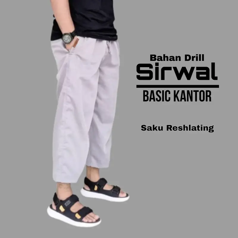 Celana Sirwal Pria Muslim Dewasa Bahan Drill  Saku Reshleting Sirwal Pria Kekinian Terbaru 8