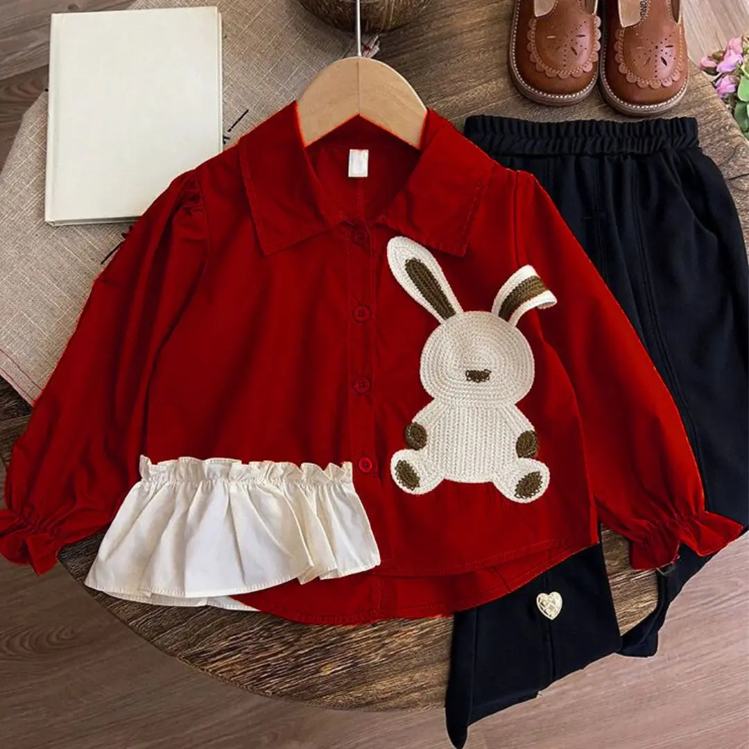 Baju Anak Perempuan - READY STOCK Setelan Anak Perempuan Ilena Bunny Bordir / Fashion Oneset Anak Perempuan Korean Style