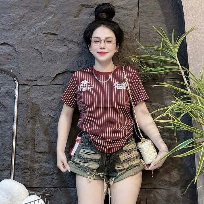 | A331| - áo thun nữ babytee from ôm vừa [   Sọc Bad] borrip, co giãn,  Cổ Tròn Women Top Nhun