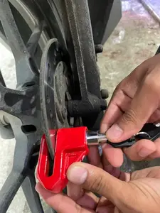 Honda Gembok Cakram Original untuk Motor Brake Disk Lock Honda dengan Kunci Tambahan Merah