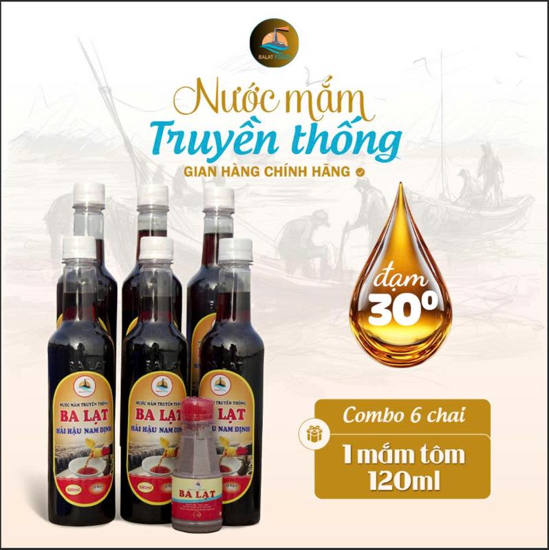  Combo 3 Lít Nước Mắm Truyền Thống Ba Lạt Loại 30 Đạm Nước Sốt Gia Vị Tương Tặng 1 Chai Mắm Tôm 120ml 