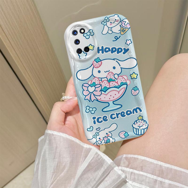 For OPPO A52 A72 A92 Cartoon Cream kuromi melody TPU 3D Waves Silicone Case