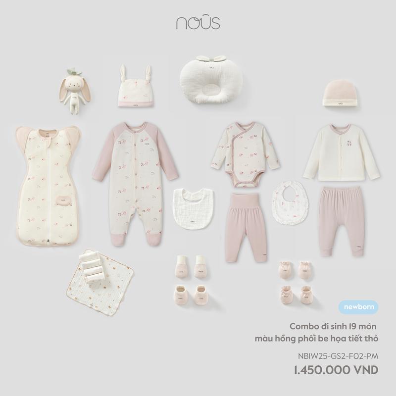 KOL Nous Quà Tặng Combo quần áo đi sinh 19 món cho bé newborn in hoa tiết BST T2 BST T5 BST T9