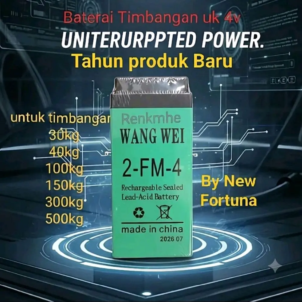 Baterai Timbangan ORI 4v 4AH untuk 30-40-100-150-300kg