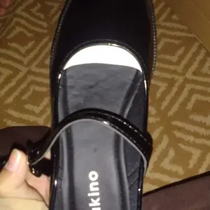 Sepatu sekolah pantofel korean style wanita hitam hak 3cm cewek sekolah kantor